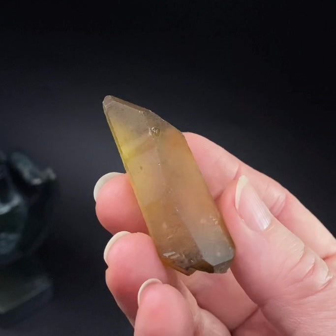 Double Terminated Smoky Citrine Crystal with Twin Termination from Chibuku Mine, Zimbabwe