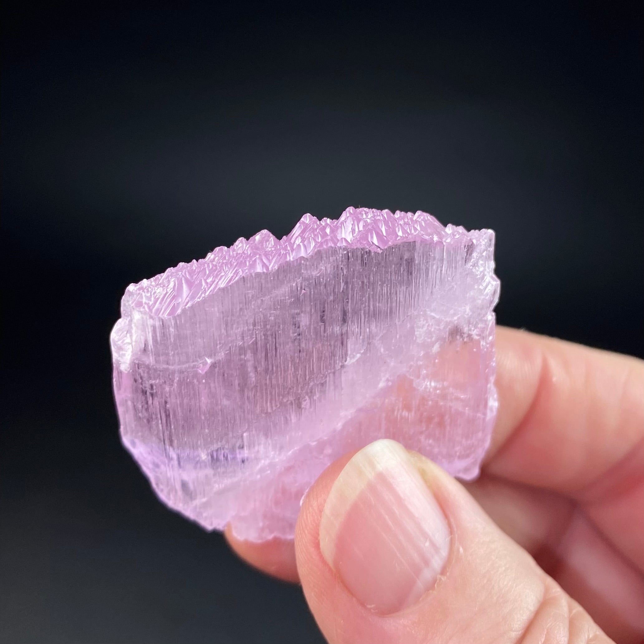 Pink Kunzite Spodumene Crystal, Fluorescent with Multiple Terminations