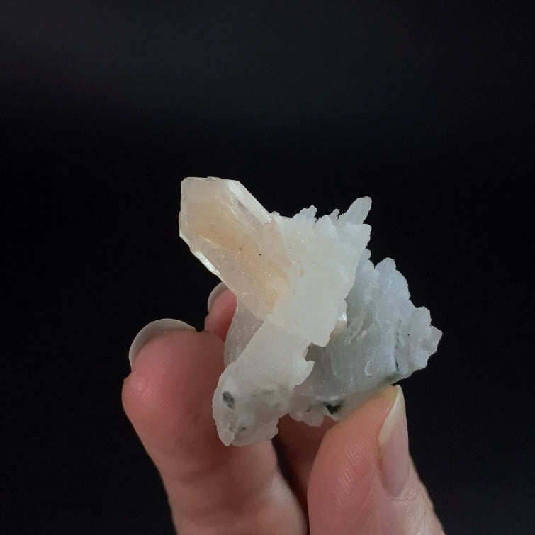 Gemmy Stilbite Crystal with Chalcedony Stalactites from Jalgaon, Maharashtra, India