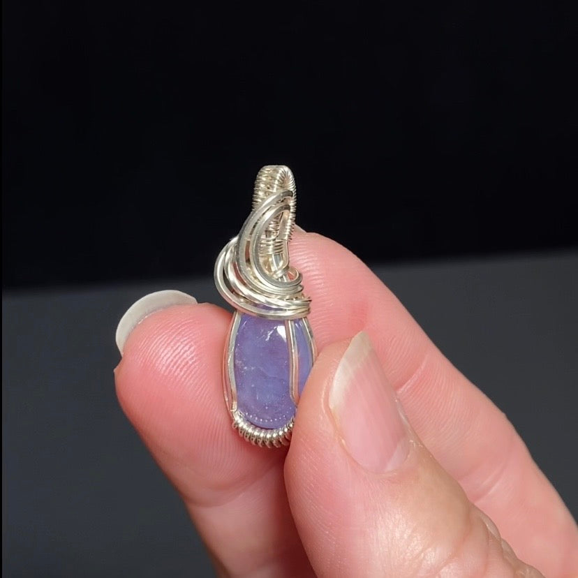 Tanzanite & Sterling Silver Wire Wrapped Pendant