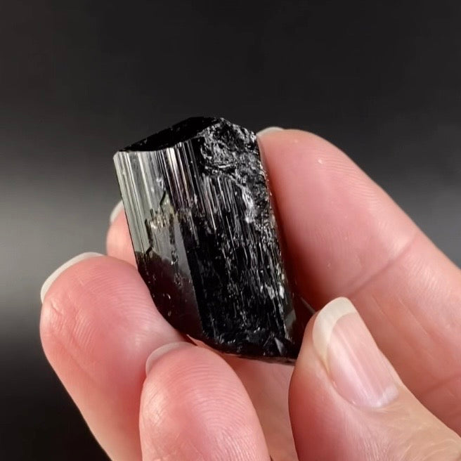 Terminated Black Tourmaline Schorl Crystal from Shigar Valley, Pakistan