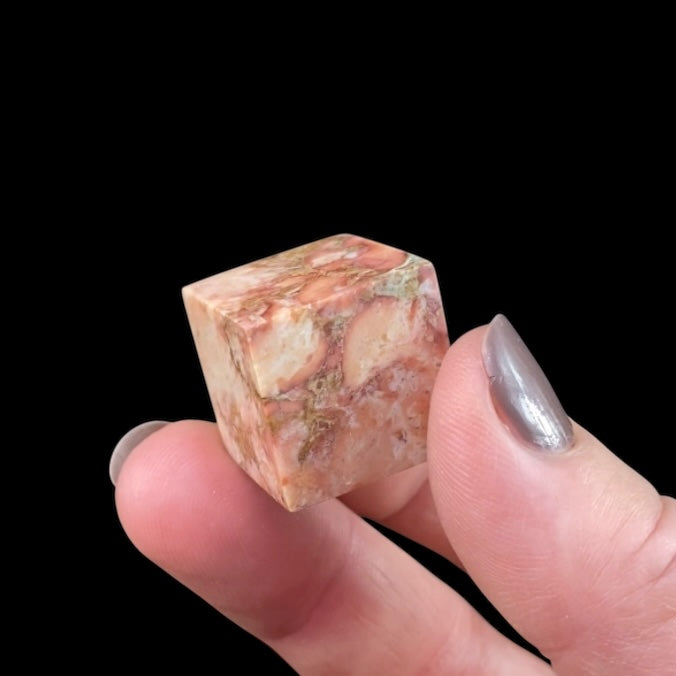 Rose Garden Agate Polished Cube
