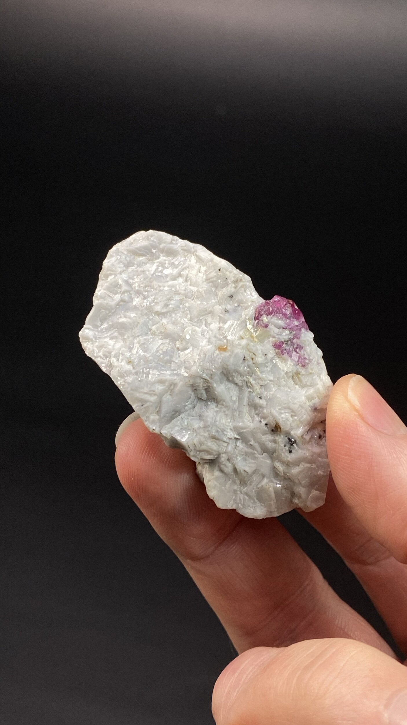 Pseudo Octahedral Natural Ruby Crystal on Marble Matrix, Jegdalek, Afghanistan