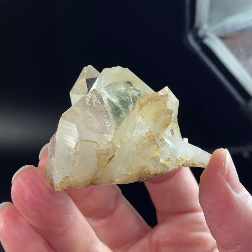 Chlorite Included Quartz Cluster with Iron Oxide