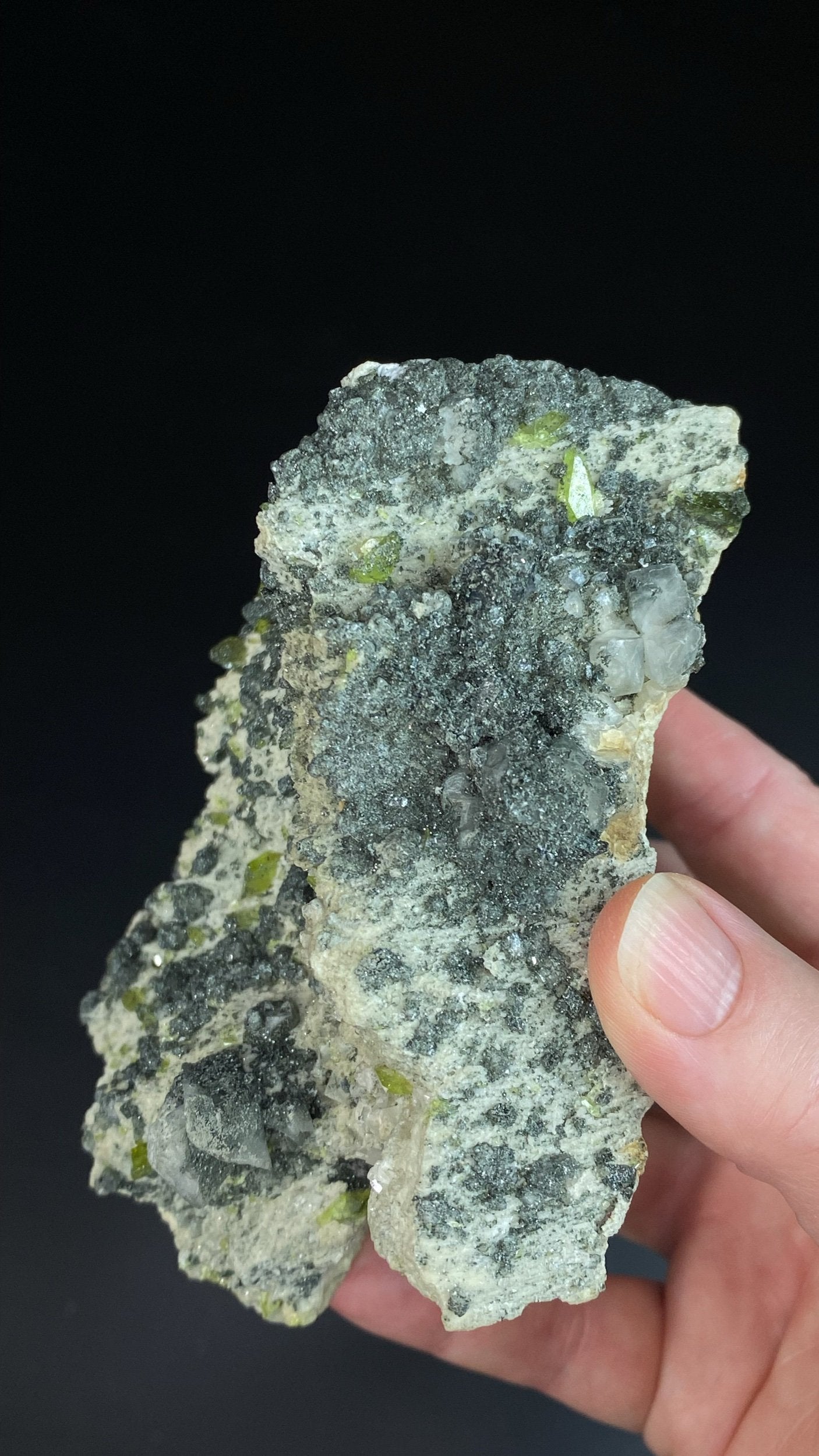 Titanite Sphene Crystals and Colusite on Matrix