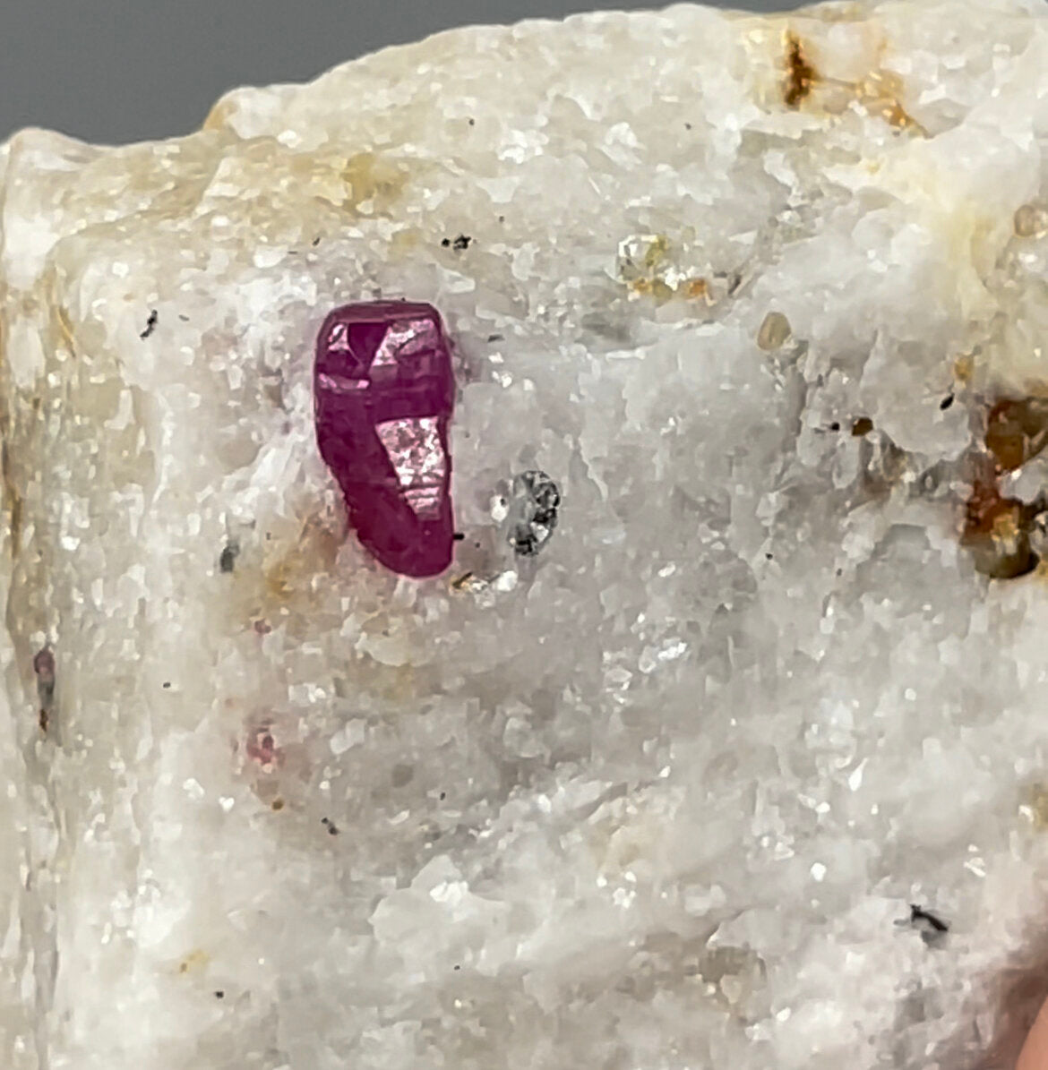 Ruby Crystal on Marble Matrix