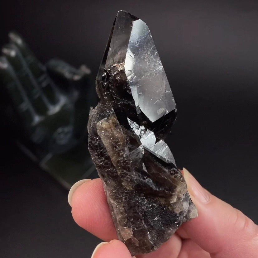 Smoky Etched Quartz Crystal from Minas Gerais, Brazil