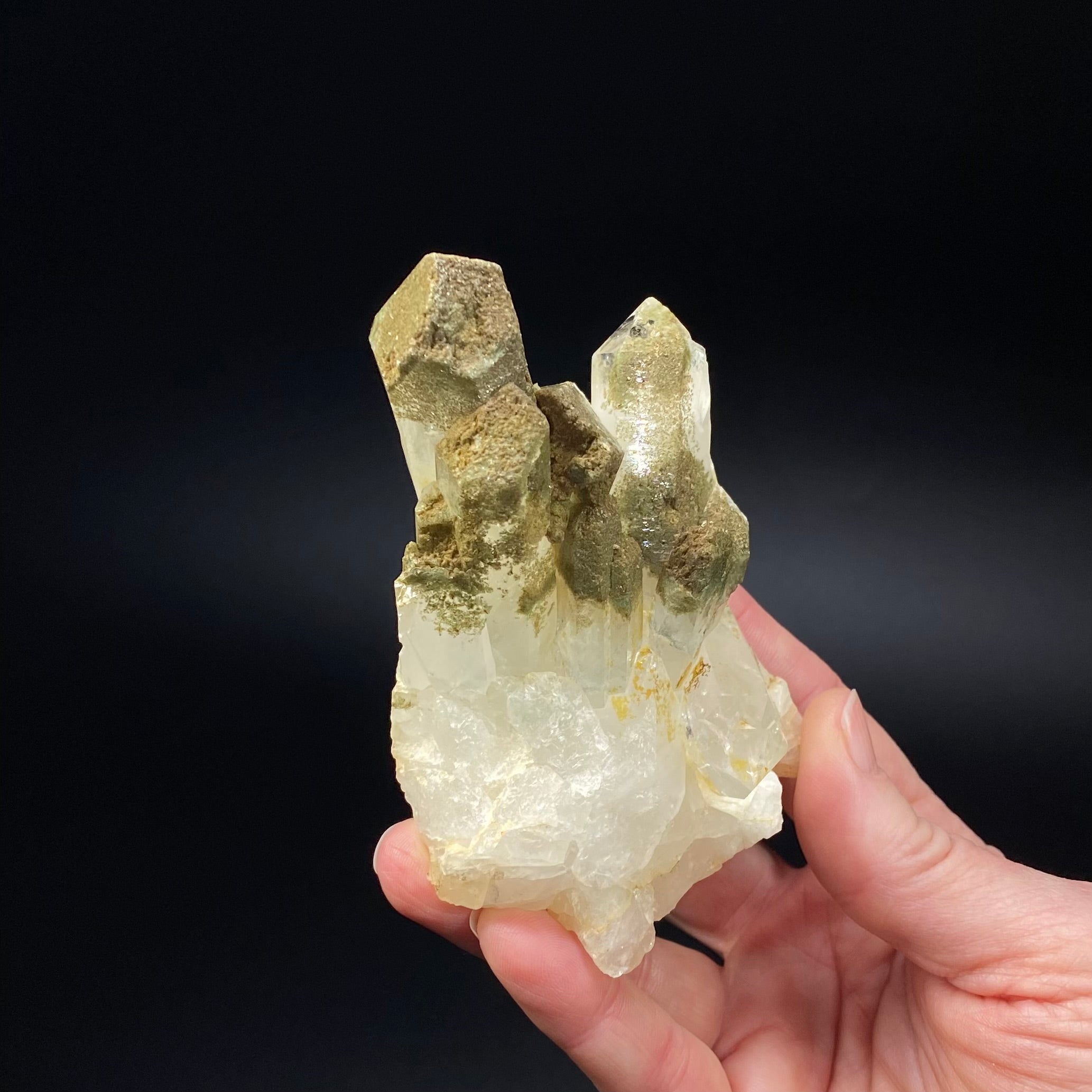 Chlorite Included Quartz Cluster - Garden Quartz