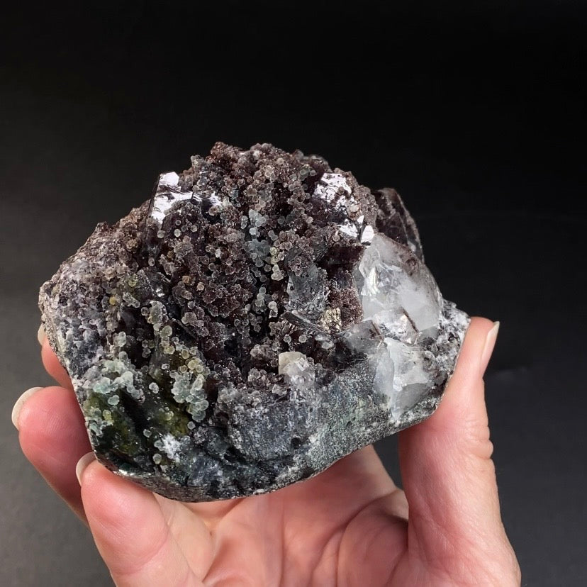 Chocolate Marshy Apophyllite Cluster with Chalcedony from Jalgaon, Maharashtra, India - Natural Crystal Cluster