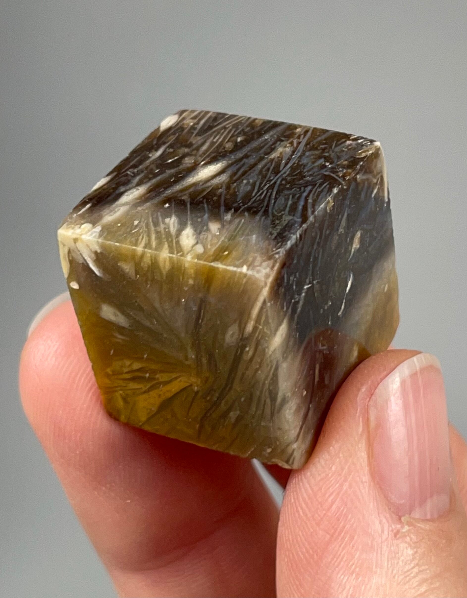 Feather Agate Polished Cube