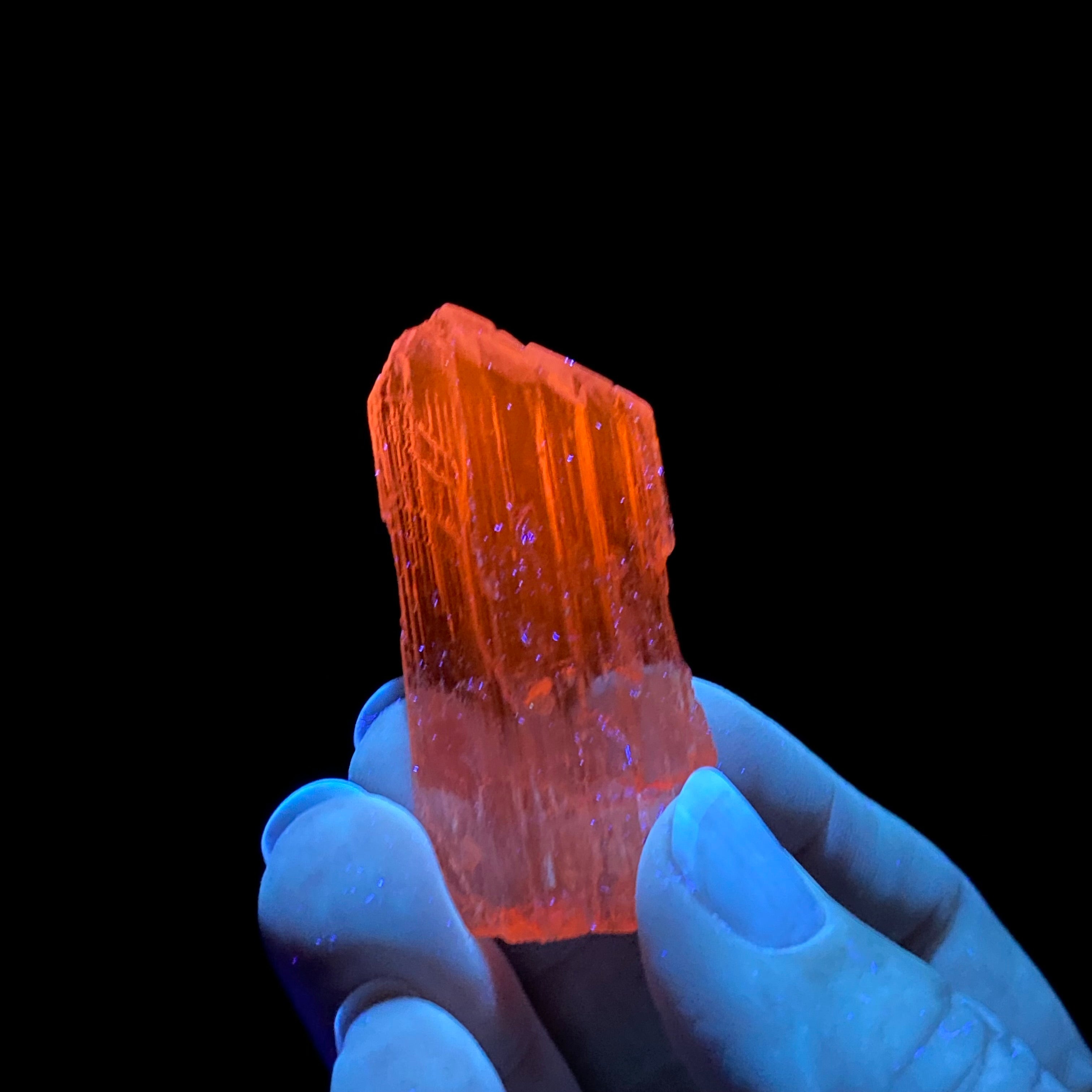 Gemmy Pink Kunzite Spodumene Crystal, Fluorescent