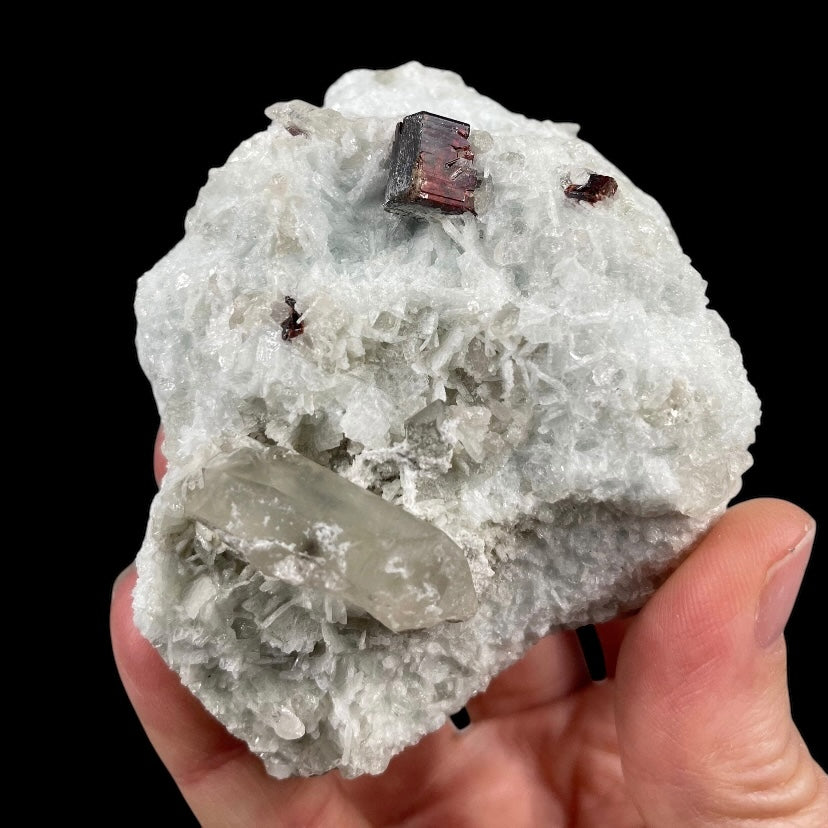 Tantalite Crystals with Morganite, Quartz & Clevelandite