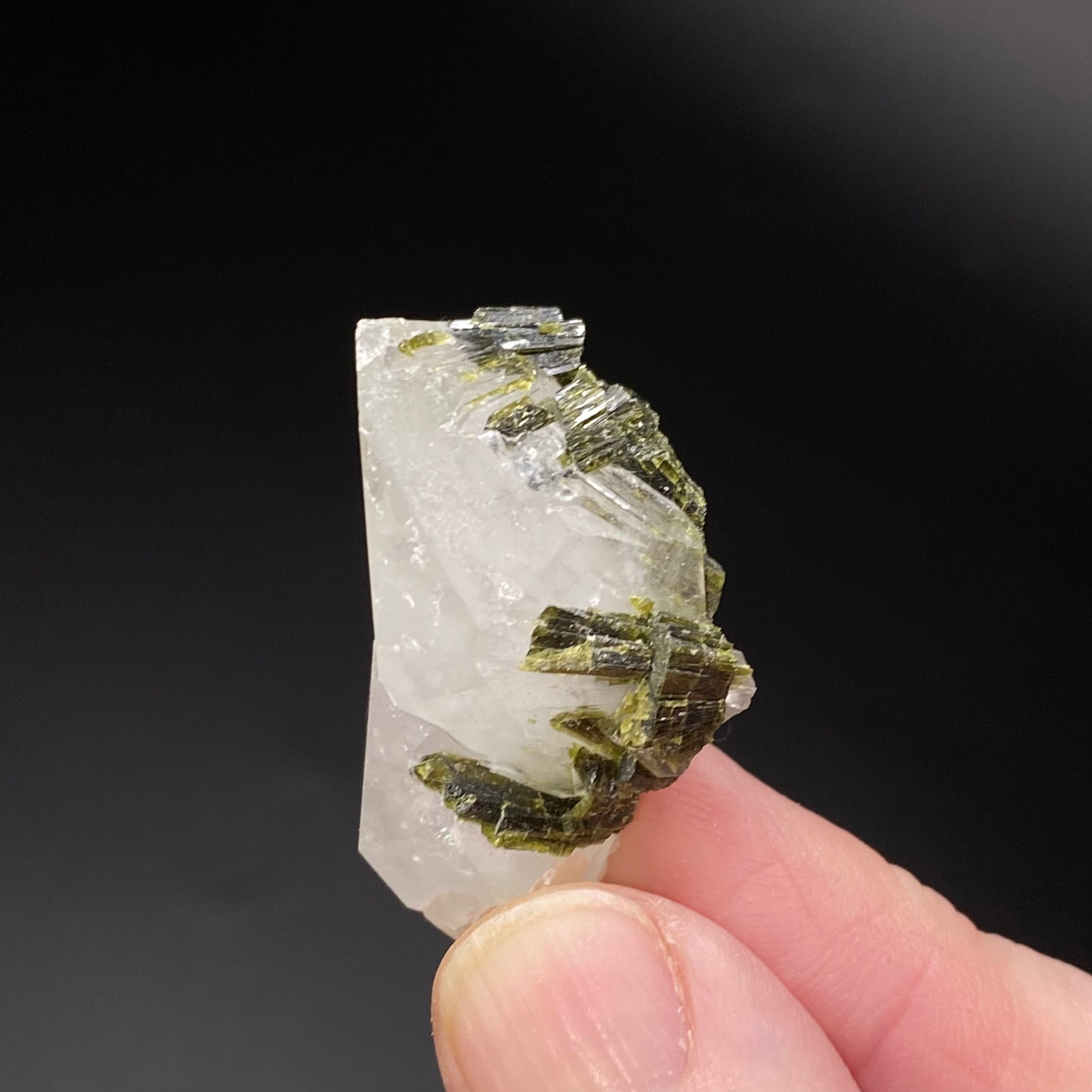 Epidote Included Quartz Crystal Lot of 8 Pieces