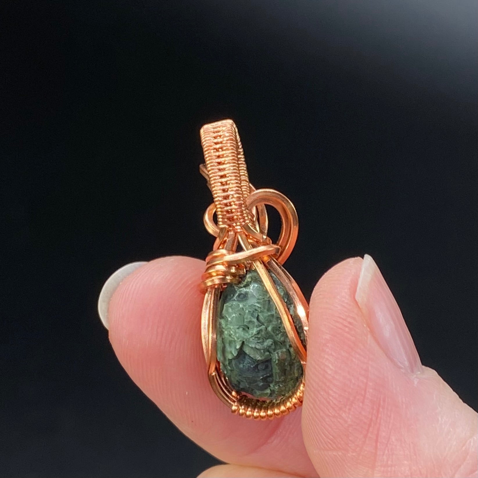 Tabasco Geode & Copper Wire Wrapped Pendant