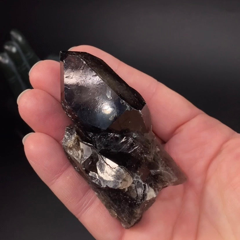 Smoky Etched Quartz Crystal from Minas Gerais, Brazil