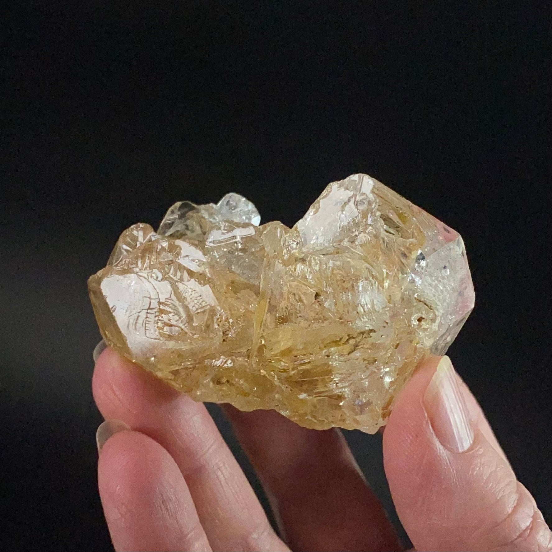 Fenster Quartz Crystal with Moving Water Inclusion Enhydro & Orange Fluorescence