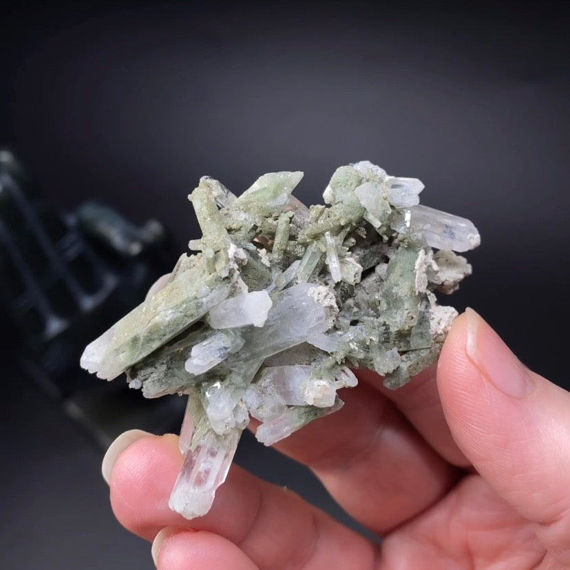 Chlorite Included Quartz Cluster - Natural Crystals
