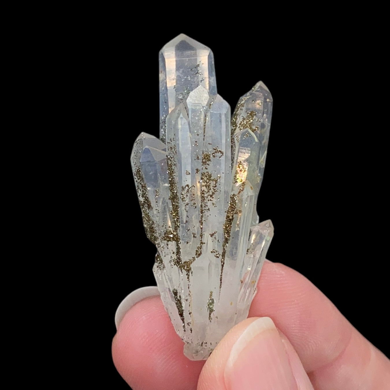 Quartz Cluster with Iridescent Pyrite, Trepca Mines, Kosovo