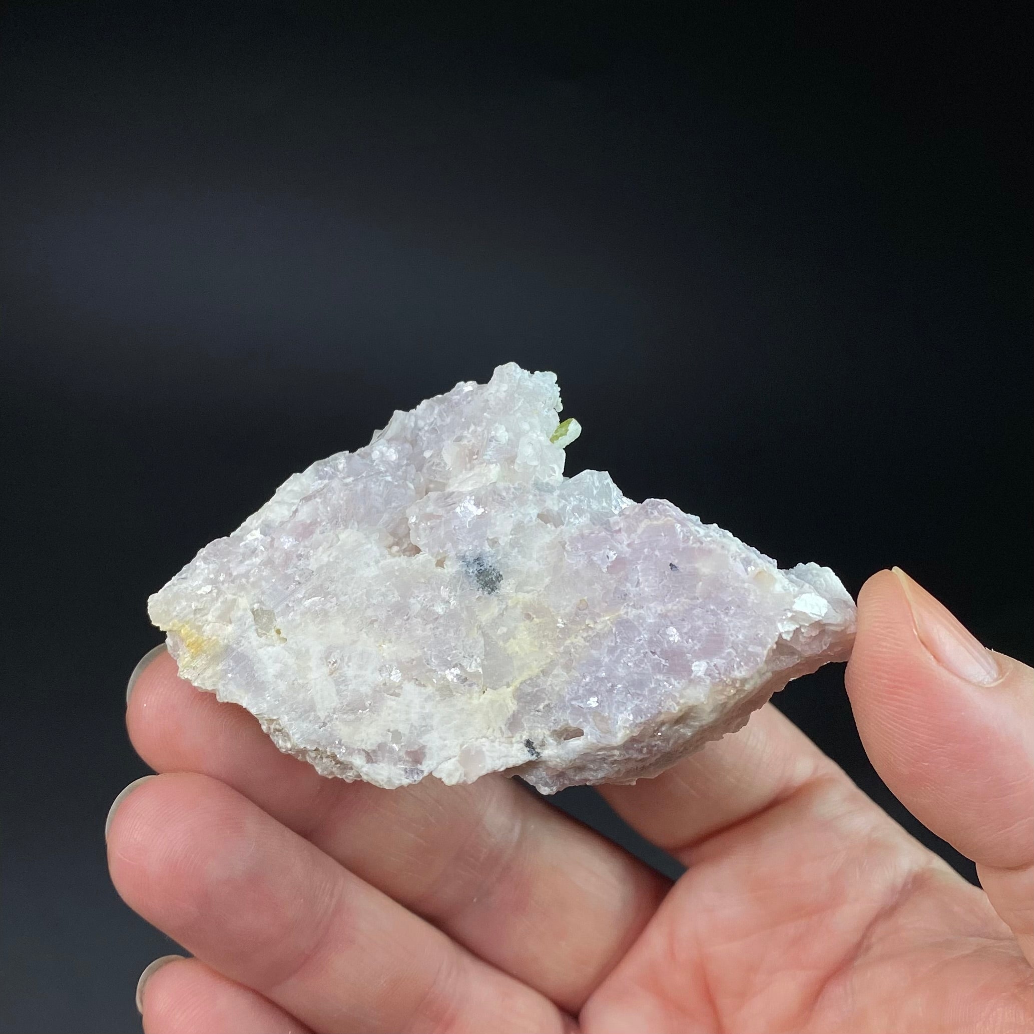 Clear Topaz Crystal with Green Tourmaline and Lepidolite