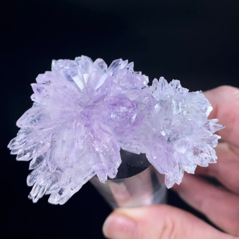 Amethyst Crystal "Flower" with Celadonite from Ametista do Sul, Brazil