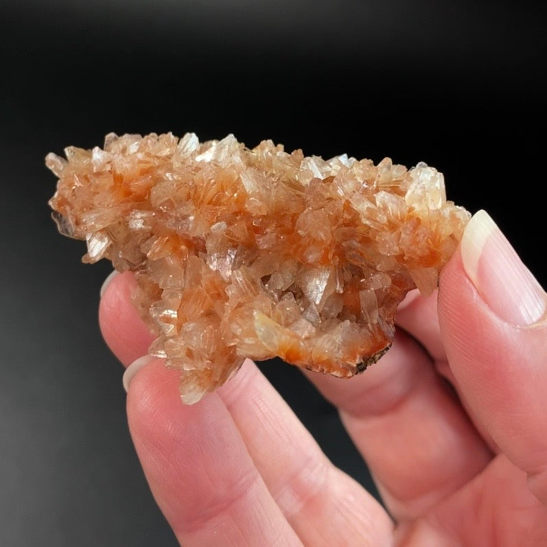 Orange & Clear Heulandite Fan Crystal Cluster