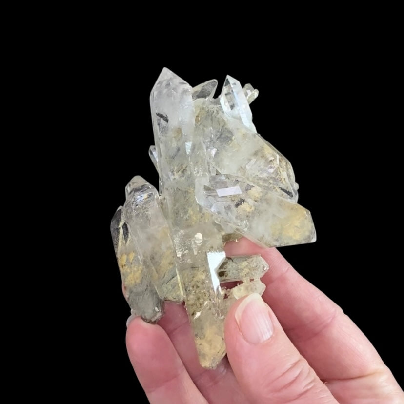 Chlorite Included Quartz Crystal Cluster Plate from Minas Gerais, Brazil
