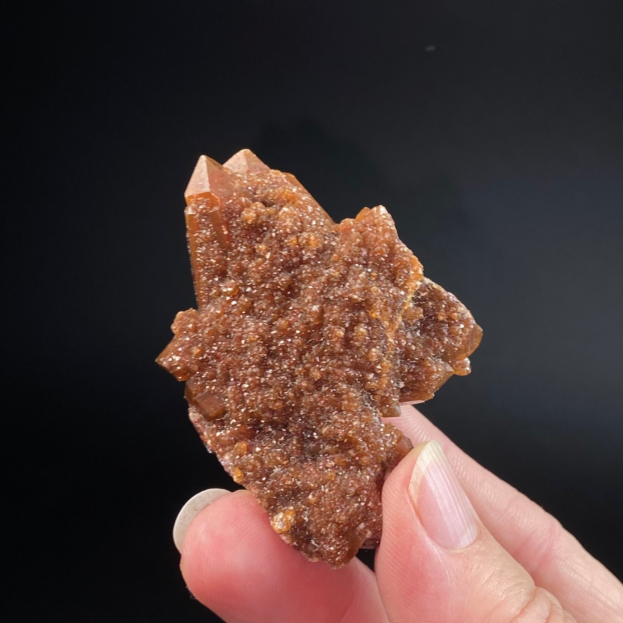 Red Hematite Quartz Crystal Specimen from Tourash, Morocco