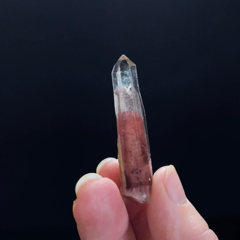 Red Hematite Double Phantom Sunset Quartz Crystal - Tamil Nadu, India