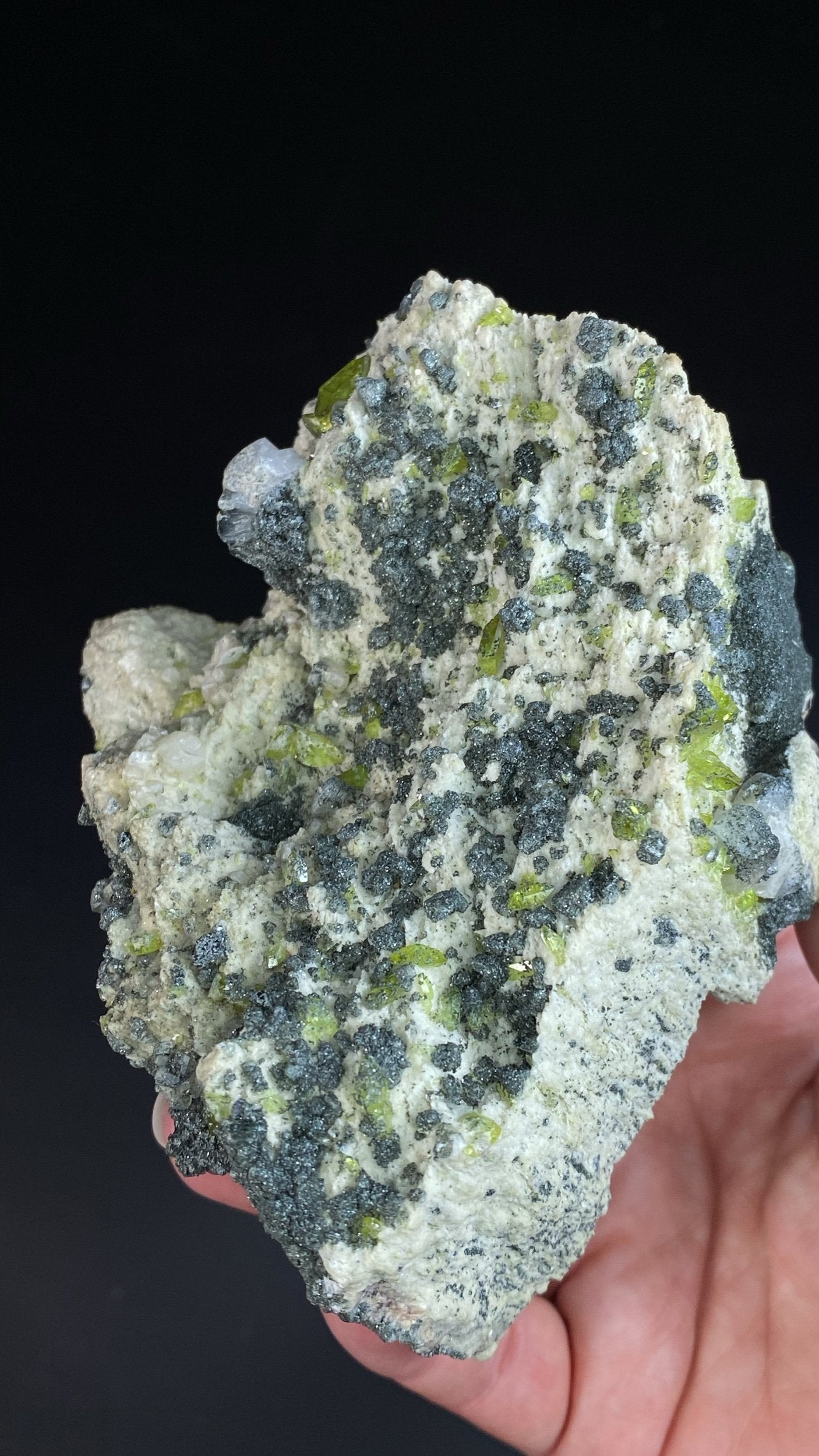 Titanite Sphene Crystals and Colusite on Matrix