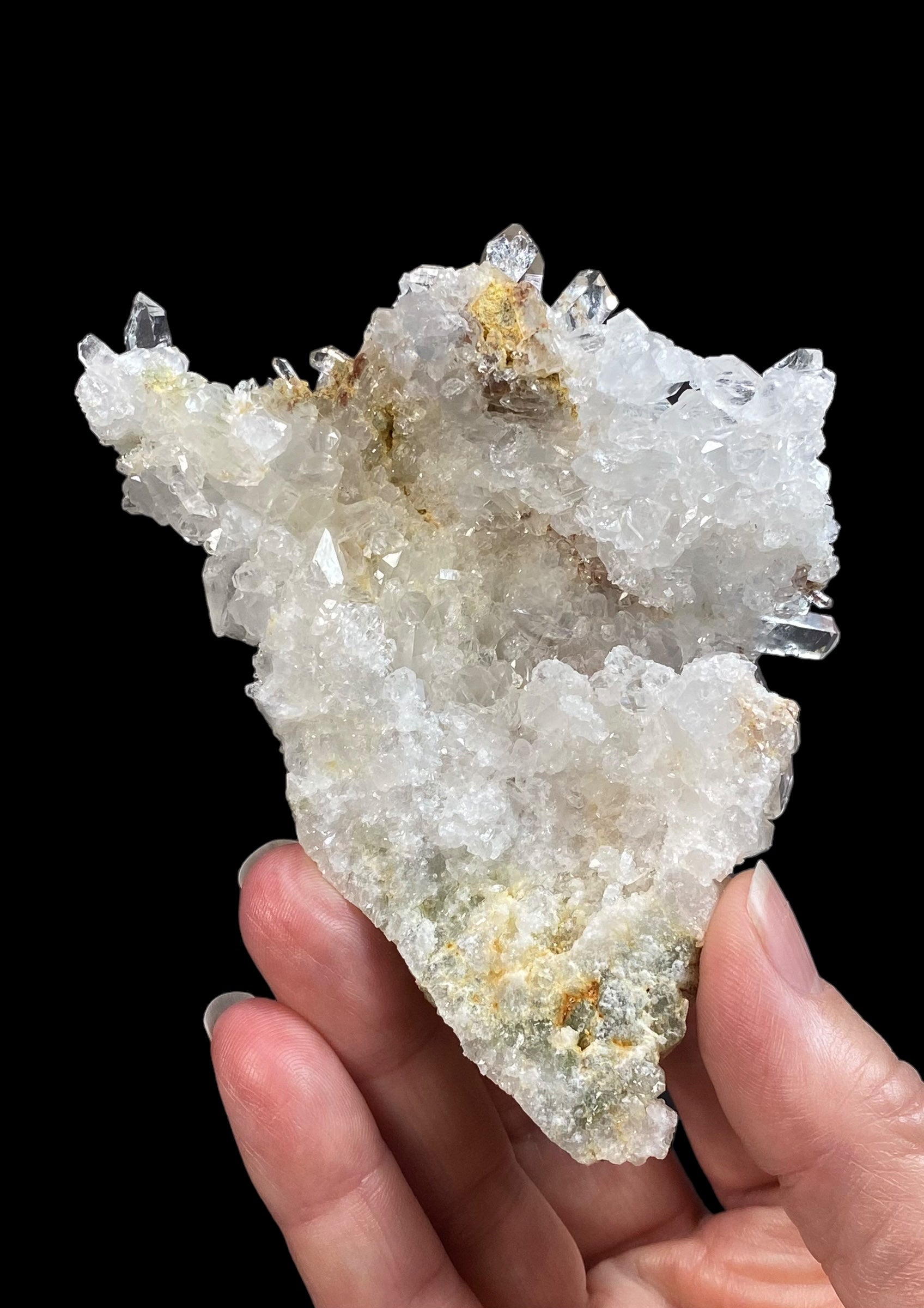 Chlorite Included Quartz Crystal Cluster