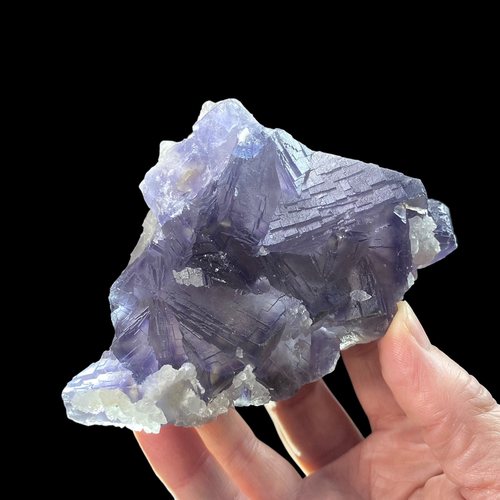 Purple Fluorite Cluster with Dogtooth Calcite