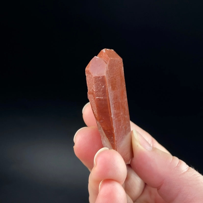 Red Hematite Tabular Quartz Crystal Specimen from Tourash, Morocco