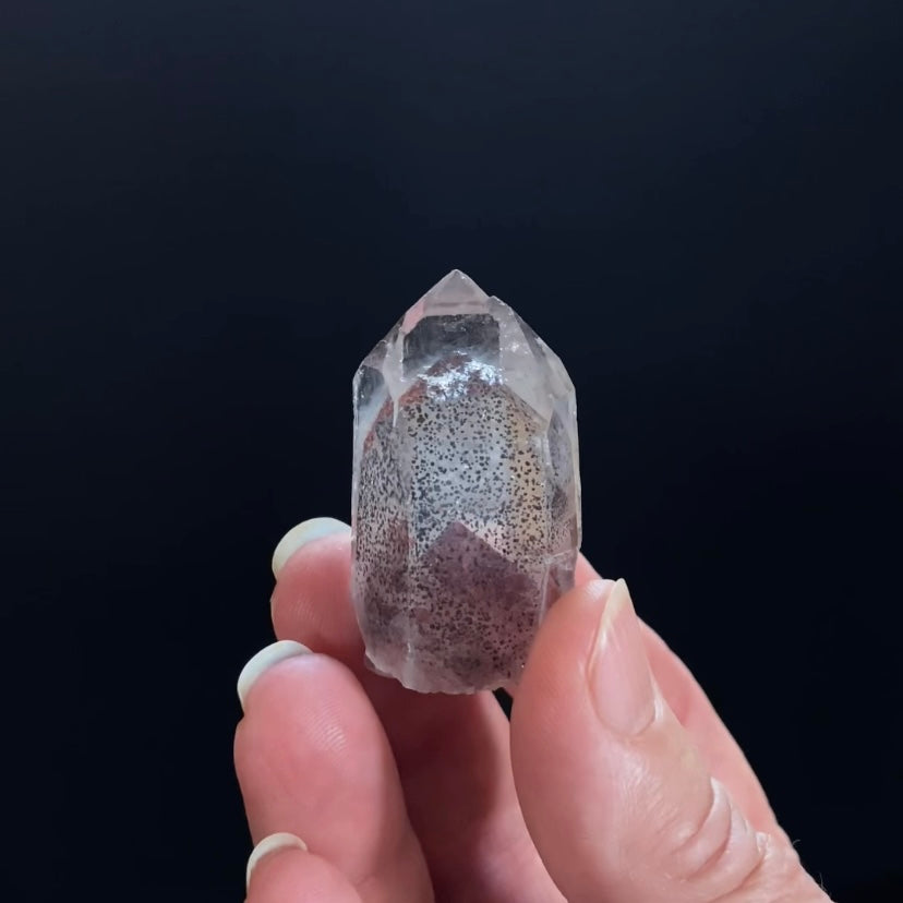 Red Hematite Double Phantom Sunset Quartz Crystal - Tamil Nadu, India