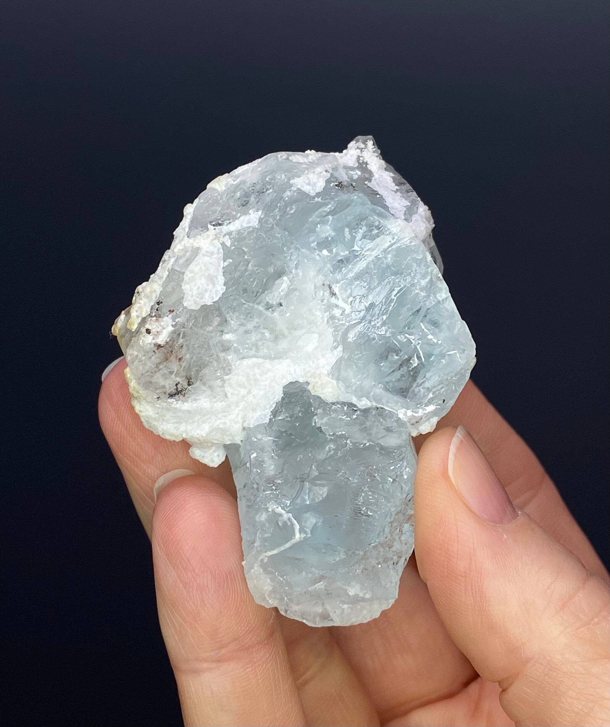 Etched Aquamarine Crystal Cluster