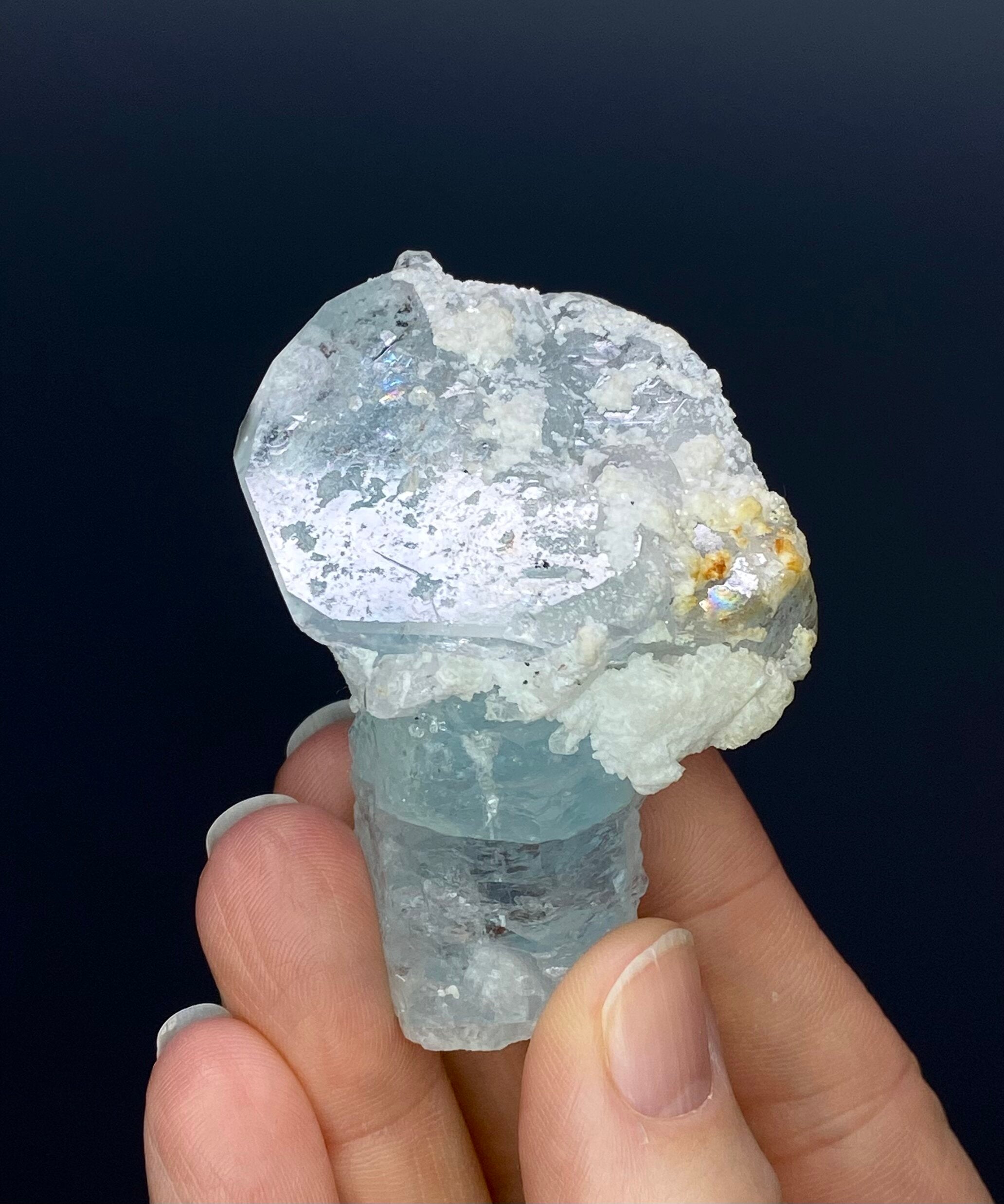 Etched Aquamarine Crystal Cluster