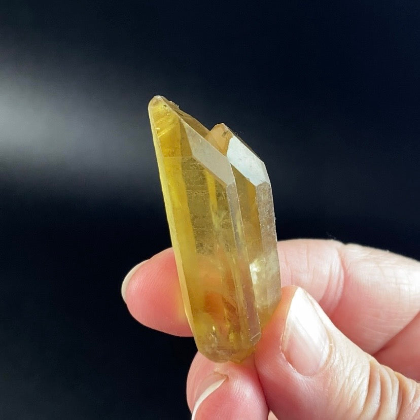 Double Terminated Smoky Citrine Crystal with Twin Termination and Time Link from Chibuku Mine, Zimbabwe