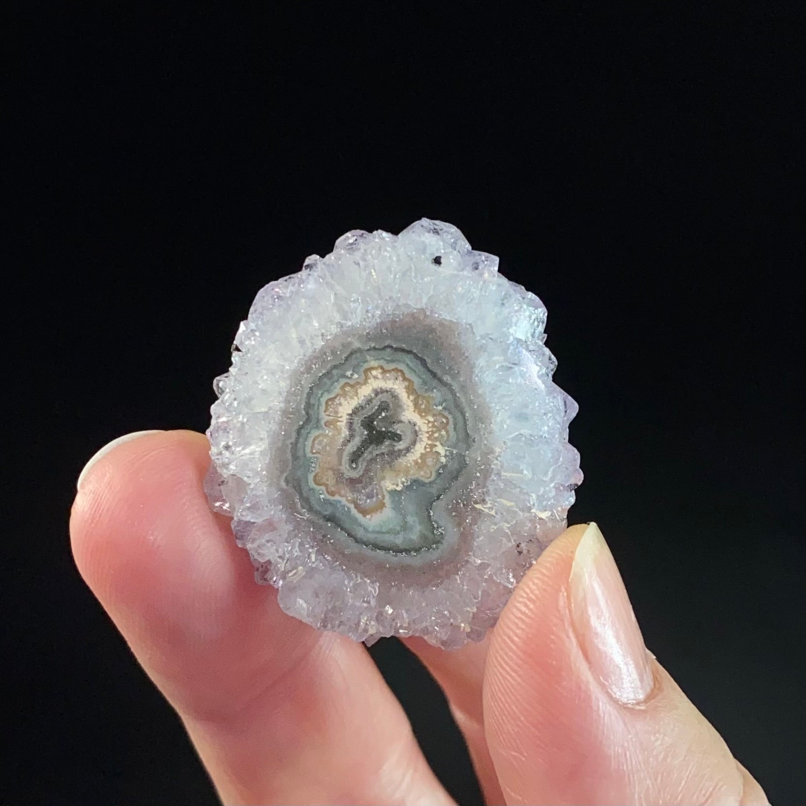 Quartz and Agate Stalactite Slice from Artigas, Uruguay