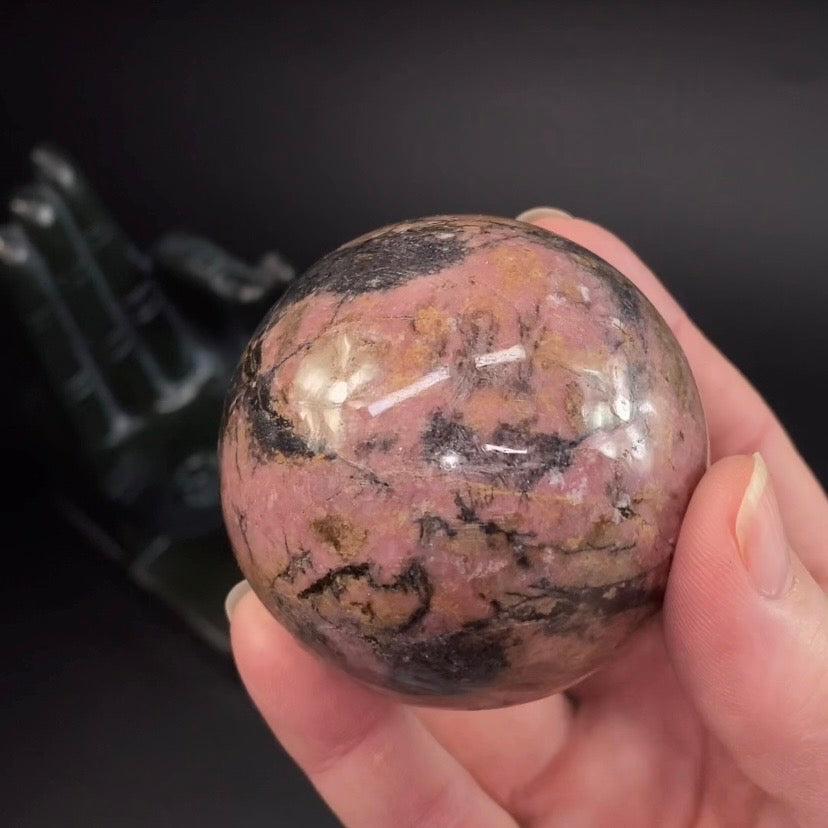Pink Rhodonite Crystal Sphere 55 mm - Natural Crystals and Mineral Specimens
