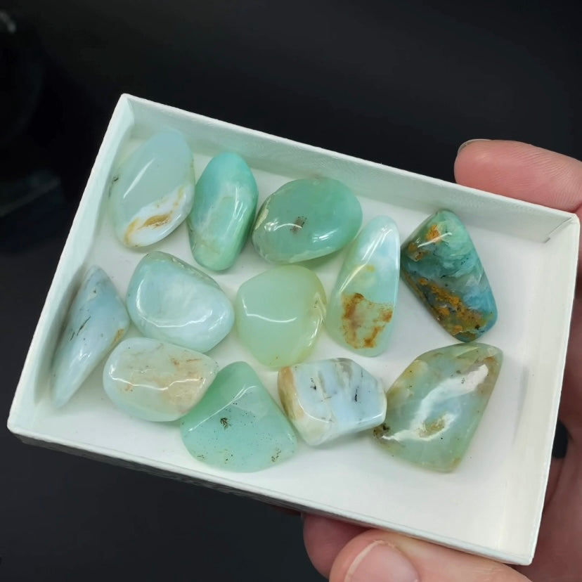 Peruvian Blue Green Andean Opal Tumbled Stone Specimen