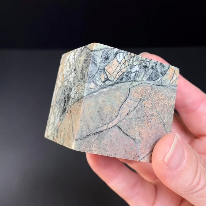 Green Malingano Jasper, Chert Breccia, Polished Cube