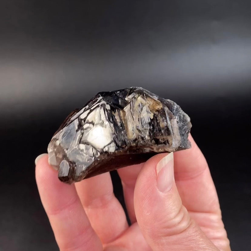 Smoky Etched Quartz Crystal from Minas Gerais, Brazil