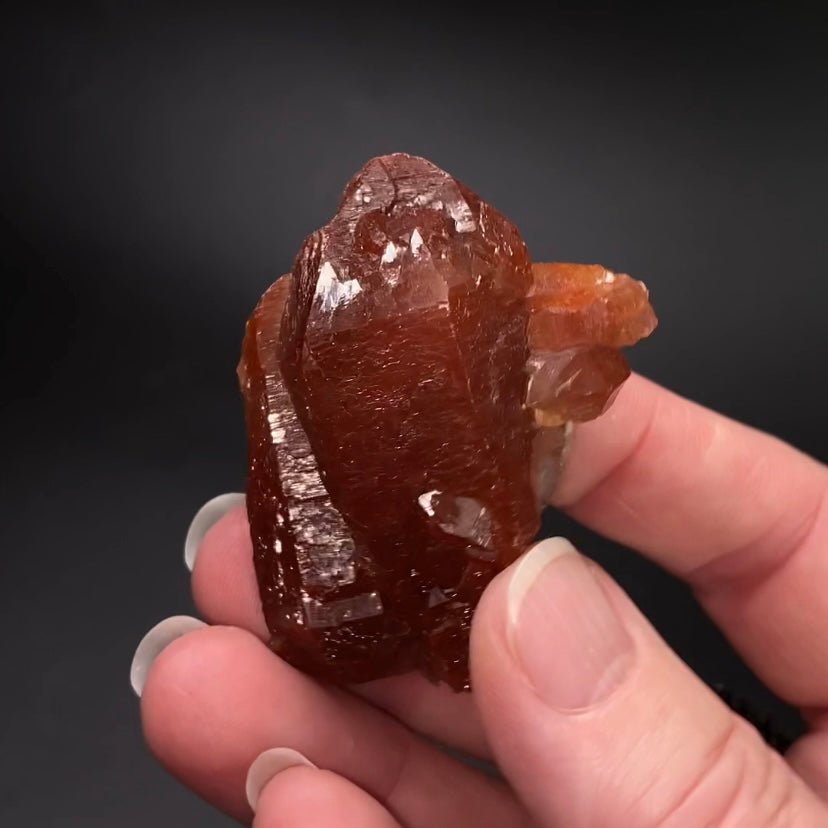 Red Hematite Quartz Crystal Specimen from Tourash, Morocco