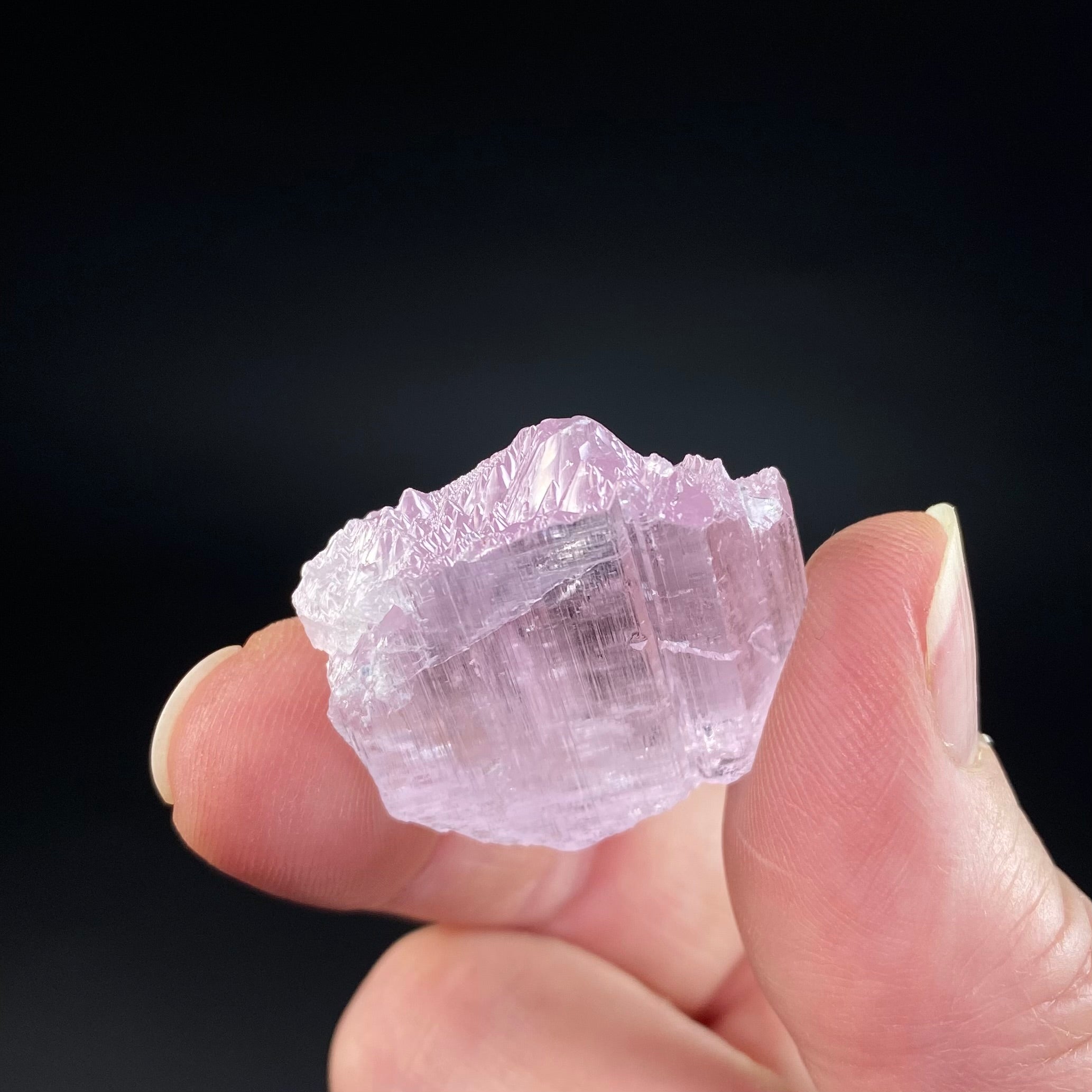 Pink Kunzite Spodumene Crystal, Fluorescent with Multiple Terminations