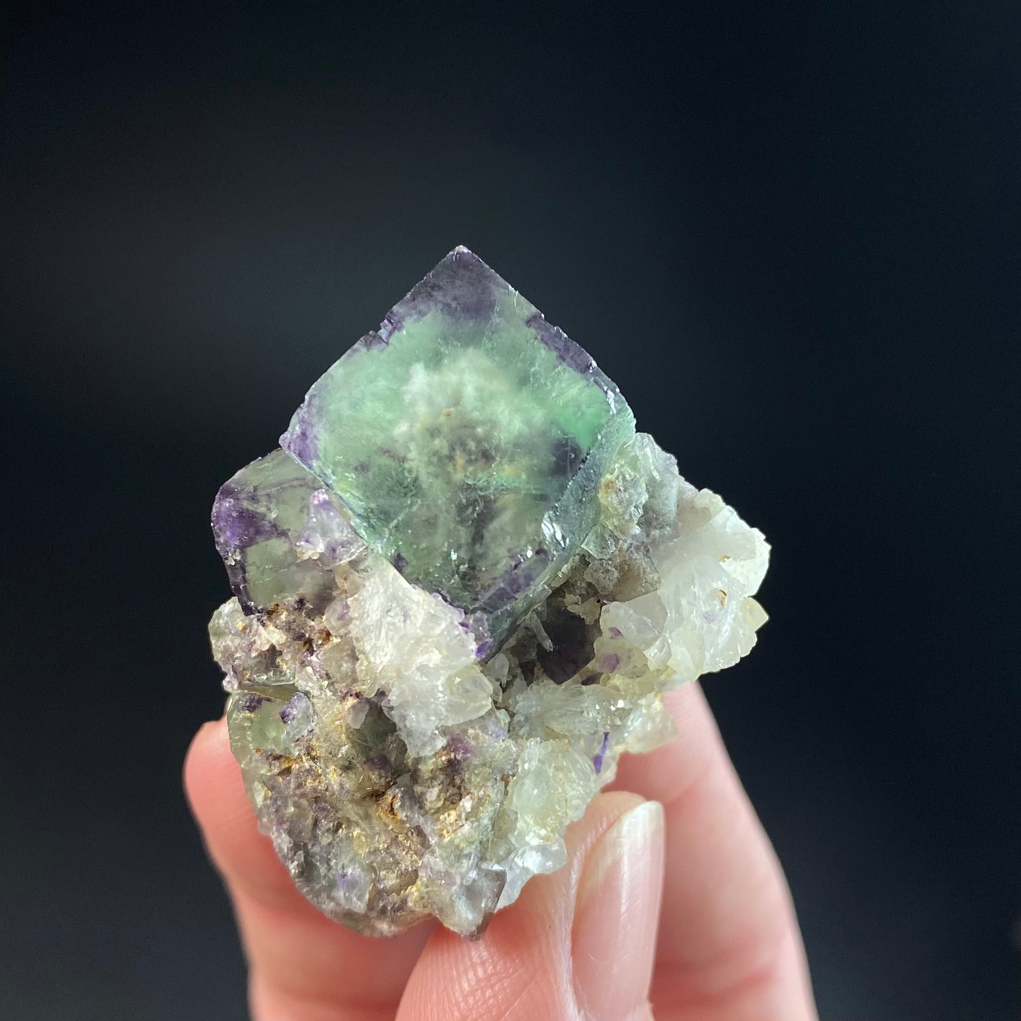 Green and Purple Cubic Fluorite Specimen, Okorusu Mine, Namibia