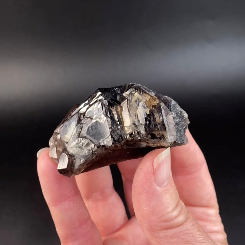Smoky Etched Quartz Crystal from Minas Gerais, Brazil