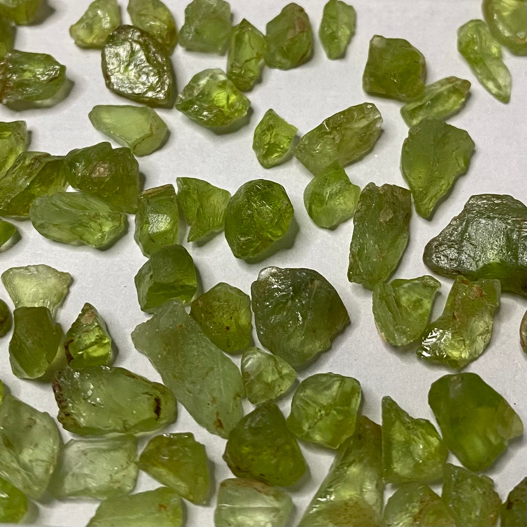 Lot of Green Peridot Crystals - Loose Gemstones