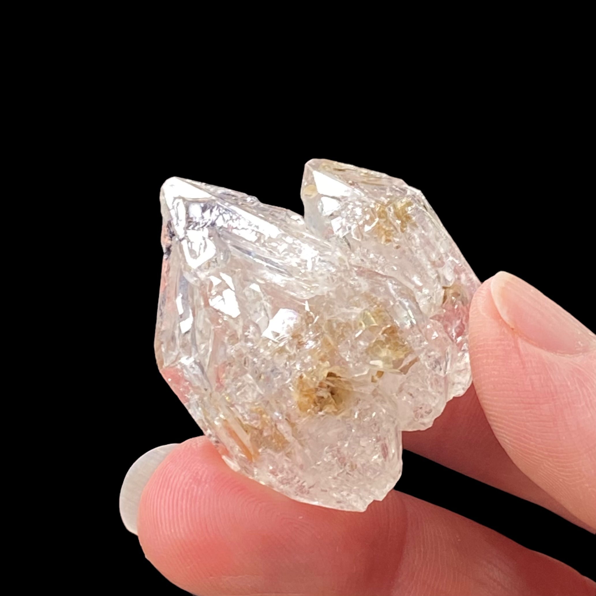 Double Terminated Twin Fenster Skeletal Quartz Crystal Cluster