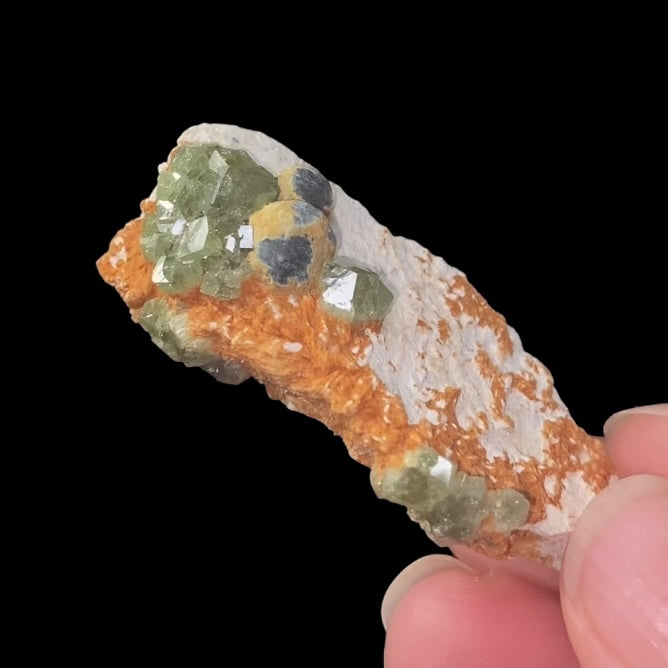 Green Demantoid Garnet Crystals on Matrix