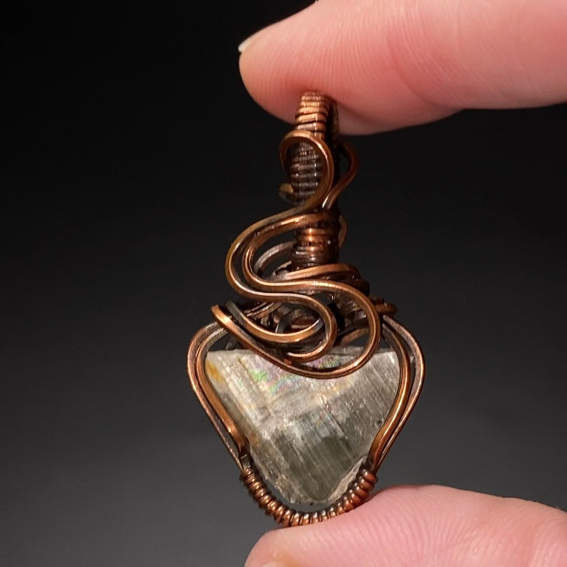 Reversible Turkish Diaspore Zultanite & Copper Wire Wrapped Pendant