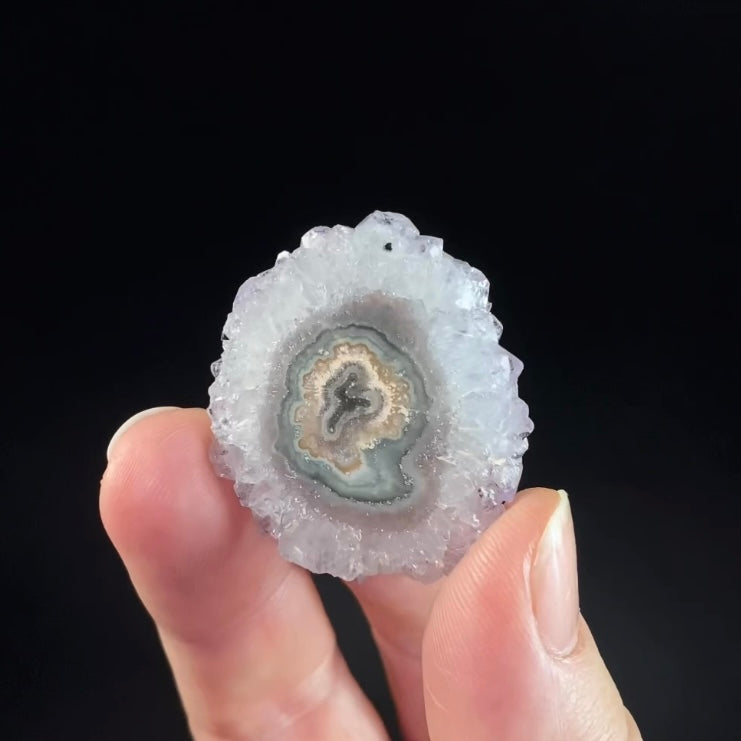 Quartz and Agate Stalactite Slice from Artigas, Uruguay